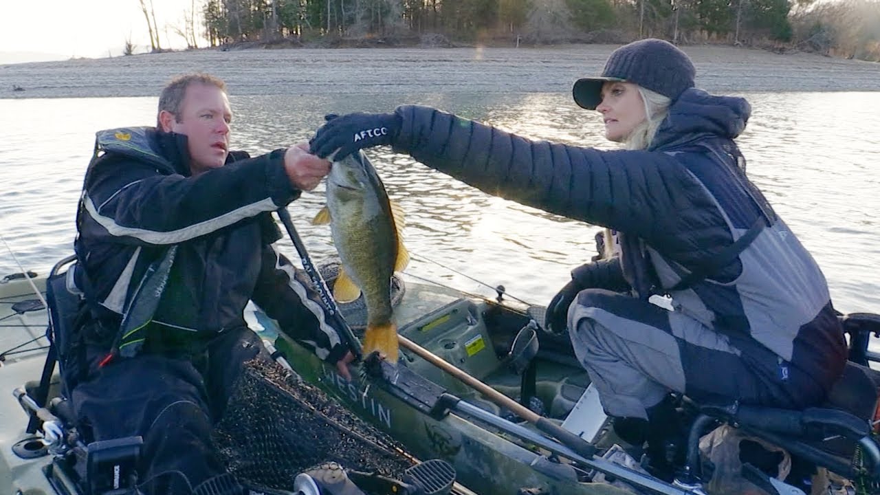 Kayak Fishing with the Extraordinary Kristine Fischer - Big Dale Hollow  Smallmouth Bass 