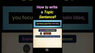 How To Write A Topic Sentence creativewriting