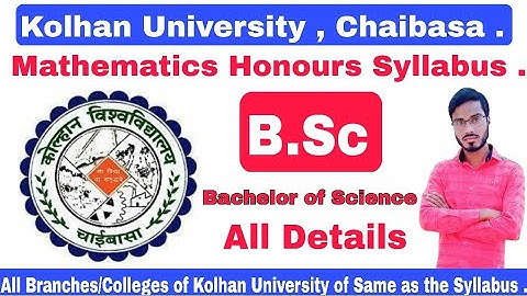 Kolhan University Syllabus in hindi || B.Sc Mathematics Honour Attempt Clarity Ganesh Mahato