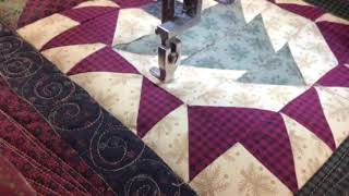Free Motion Quilting a Pine Tree block