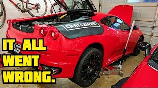 Once again it's time to change the oil on ferrari f430. i attempt not
spill everywhere this time, but come across a bunch of other problems.
oil...