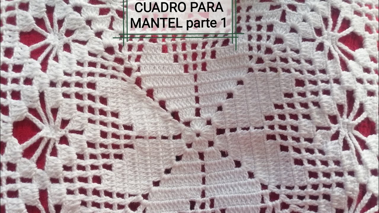 cuadro para mantel de Nochebuenas en paso a paso parte 1