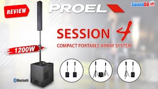 Famous รีวิว! PROEL SESSION4 ชุดลำโพง Active Column 8×2.75 นิ้ว ซัพวูฟเฟอร์ 2×6.5 นิ้ว 1200W Class-D Profile