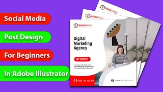 Make TRENDY Social Media Post Design in Illustrator||Rasheed RGD Update