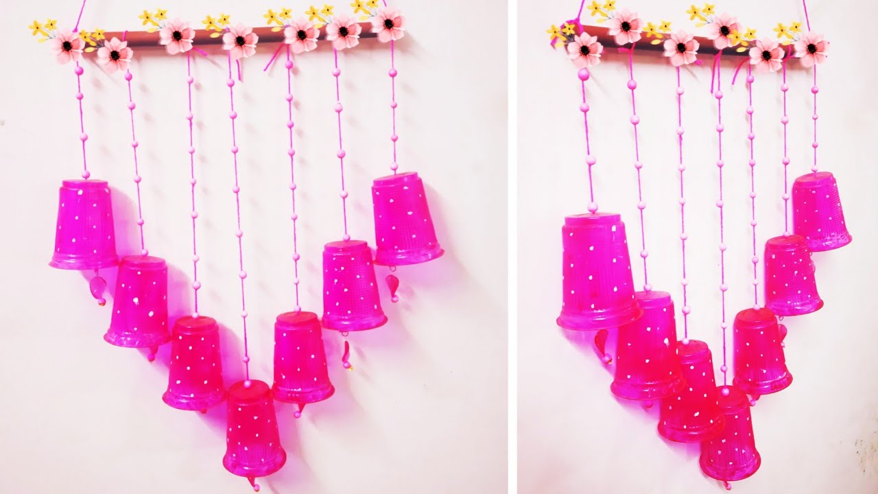 DIY Plastic Glass Wall Hanging Best out of waste Room Decor Plastic