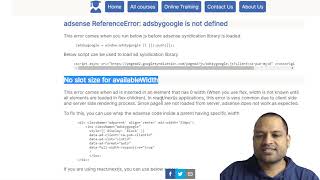 adsense errors - adsbygoogle is not defined |  no slot size for availablewidth  | ads not showing
