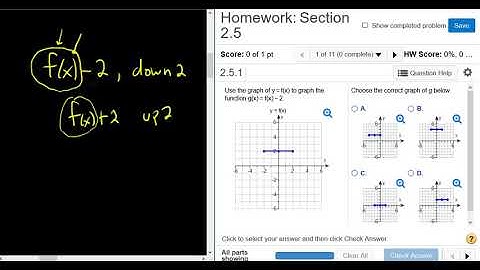 Vertical Translation Example MyMathlab College Algebra Homework