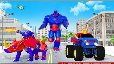 Rhino Robot Monster Truck Transform | Rescue City Robot Transform Android GamePlay | By Game Crazy