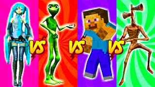 Levan Polkka vs Sonic vs Minecraft - El Chombo, Funny Alien Dance - Color Dance Challenge