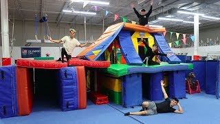 WE MADE A GIANT GYMNASTICS FORT MANSION! (INSANE)