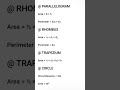 #formulas #rhombus #trapezium #circle .....