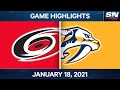 NHL Game Highlights | Hurricanes vs. Predators - Jan. 18, 2021