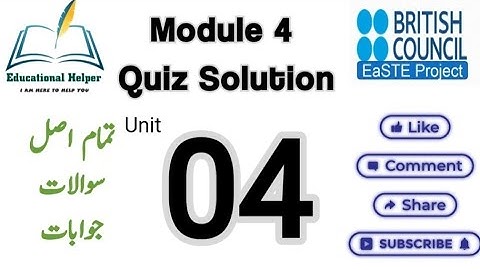 Module 4 Unit 4 Quiz Solution