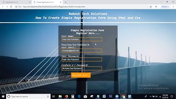 How To Create Transparent Background Registration Form In Html and Css