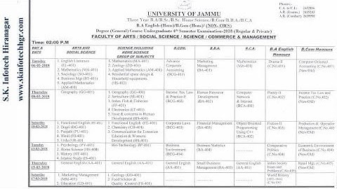 Non-cbcs datesheet private/regular download 2018