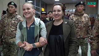 Valentina Shevchenko arrives home