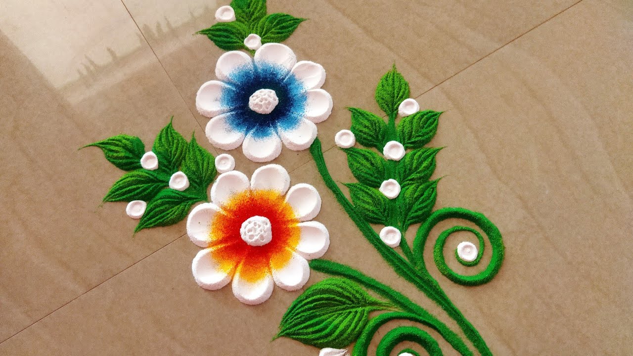 Beautiful Flowers Rangoli Design