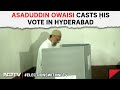 Voting phase 4  asaduddin owaisi casts his vote at a polling booth in hyderabad