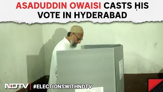 Voting Phase 4 | Asaduddin Owaisi Casts His Vote At A Polling Booth In Hyderabad