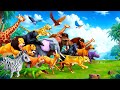 Zoo animals great escape adventure  lion tiger elephant monkey fox deer giraffe animal cartoons