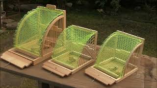 🔴【最新作】網跳ね上げ式機能鳥籠10-NS型・Flip up a net birdcage trap