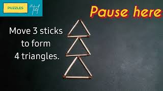 Let's Play Stick Puzzle - Move 3 Sticks to Form 4 Triangles · Stick Puzzle · 02 #puzzle screenshot 5