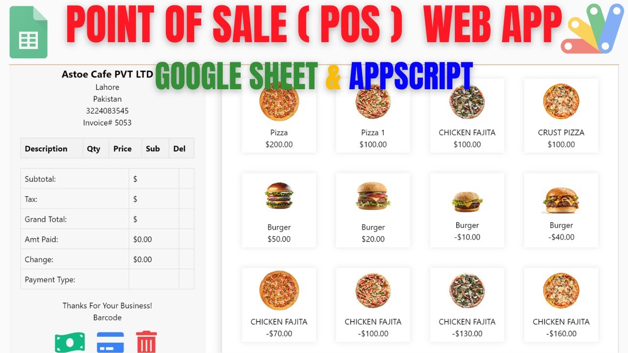 Point of Sale Web App using Google Sheets and Apps Script | P2V1 - YouTube