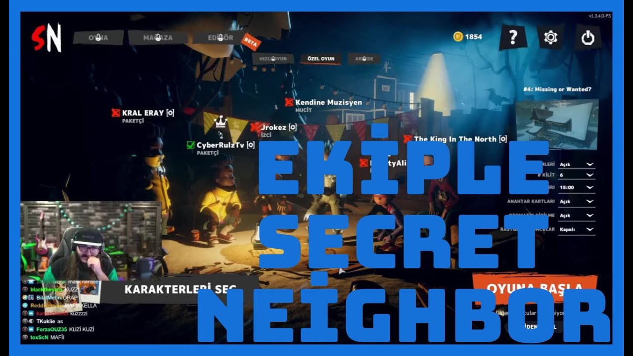 KENDİNE MÜZİSYEN - EKİPLE SECRET NEİGHBOR OYNUYOR (Cyber,Jrokez,Eray,Ali)