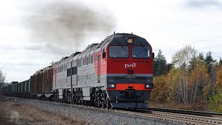 Train videos. Freight trains in Russia - 75.