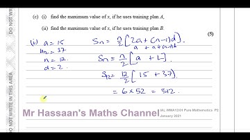 WMA12/01 IAL (Edexcel) P2 Jan 2021 Q10 Series & Sequences and their Applications