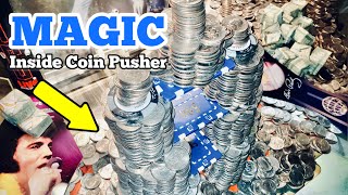 MUST BE MAGIC Inside The High Limit Coin Pusher Jackpot WON MONEY ASMR