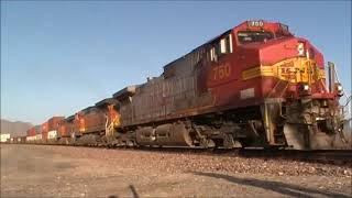 Chasing a BNSF Warbonnet from Klinefelter to Goffs, CA