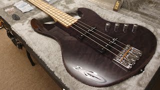 ESP J-4 Jazz Bass E-II Black Quilt Top Seymour Duncan Pickups Up Close  Video Review