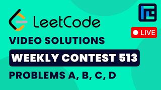 Leetcode Weekly Contest 513 | Video Solutions - A to D | by Vikas | TLE Eliminators