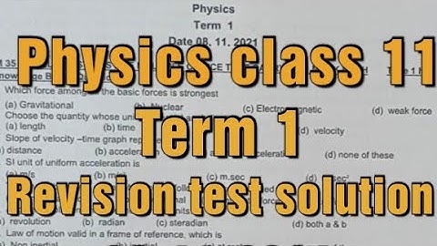 Physics | Term 1 Full revision test solution | class 11th | 08/nov/21 | @Punjabiclassstudy