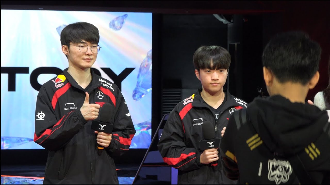240215 T1 vs DK POG 인터뷰 준비중 (페이커, 케리아) 4K - YouTube