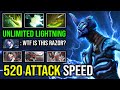 WTF 520 ATTACK SPEED 1v5 Full Agility Unlimited Eye of Storm Lightning Right Click Razor Dota 2
