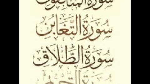 سورة المنافقون و التغابن و الطلاق و التحریم (الشیخ ماهر المعیقلي )