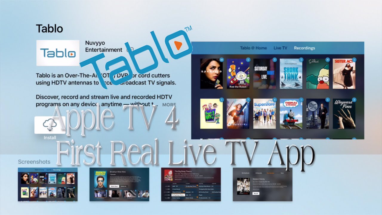 Nuvyyo's Tablo Apple TV App Real Live Major Network TV First - YouTube