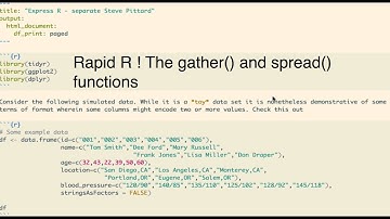Rapid R ! The gather() and spread() functions
