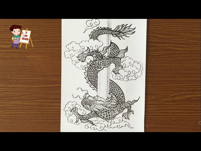 Vẽ con rồng / Vẽ rồng cuốn cột / Vẽ rồng / How to Drawing a Dragon ...