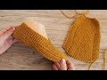 Следки спицами одним полотном «по турецки» | Easy knit slippers pattern tutorial