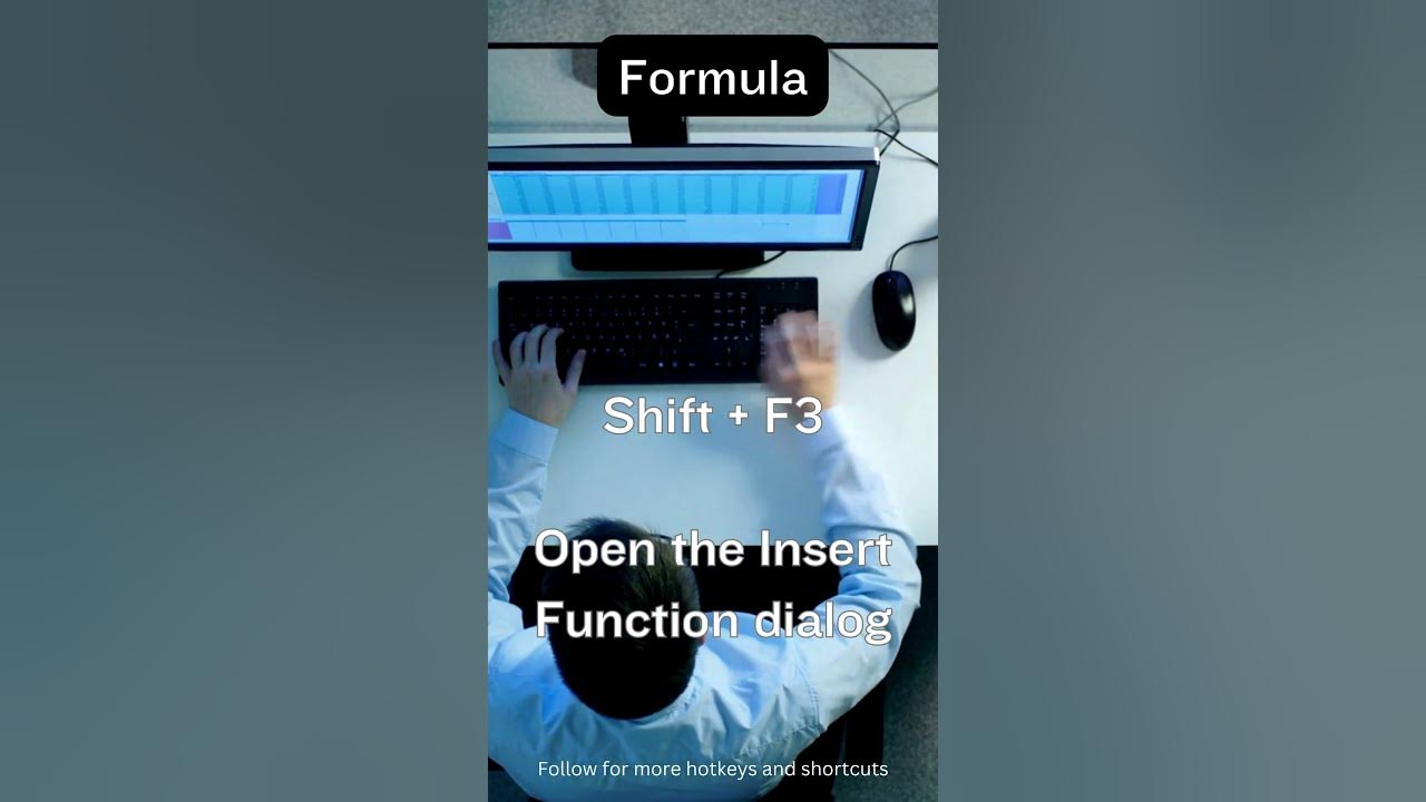 Excel hotkey formula excel youtube