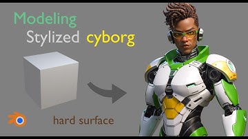Blender hard surface Cyborg modeling timelapse.