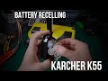 Rebuilding battery pack using Ikea Ladda 2450mAh in Karcher K55 electric brush