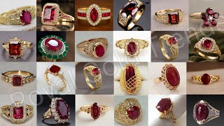 Trending Gold Ruby Ring | Unique Ruby Stone Ring collection | Beautifull Gold Ring Design For Girl Wealth
