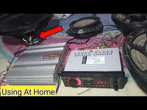 Car Stereo With Subwoofer+ Amplifier 3 Speaker Using At Home || Play car stereo music system at home
