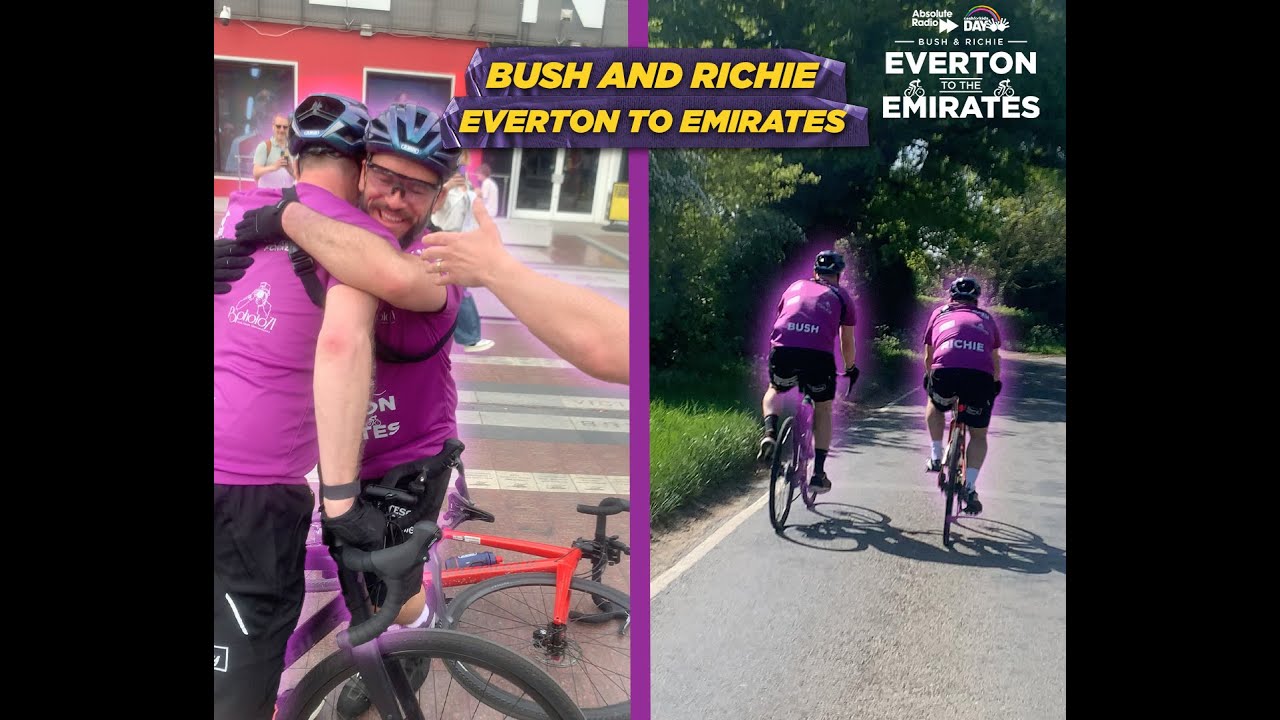 Bush and Richie's epic three-day cycle from Everton to the Emirates ...