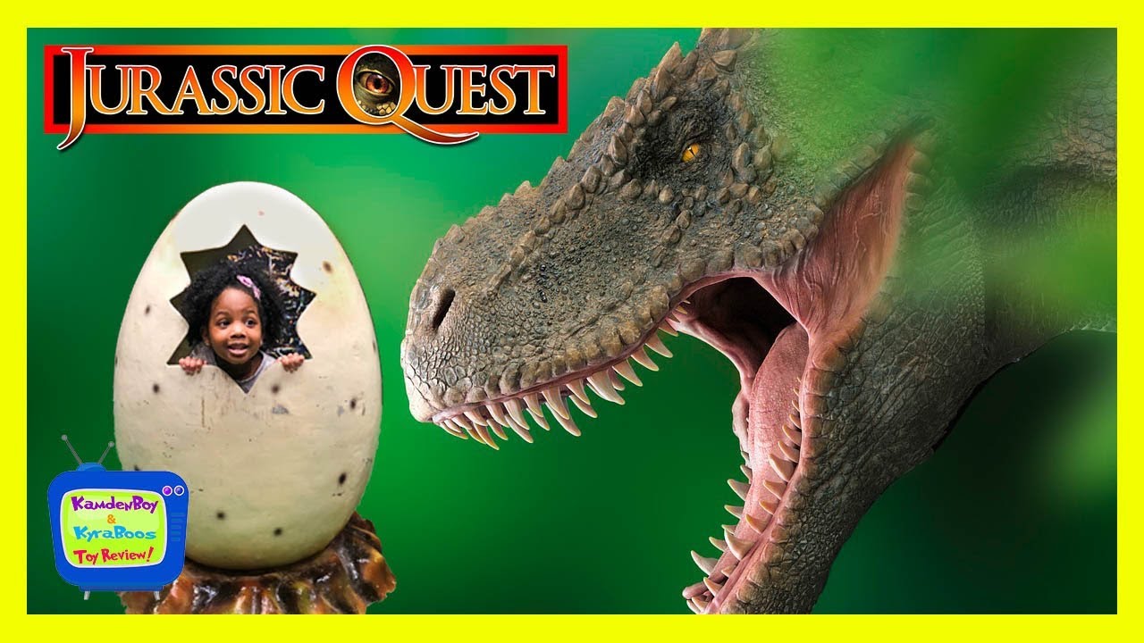 JURASSIC QUEST FUN:  Kyra & Kam VS. T-Rex