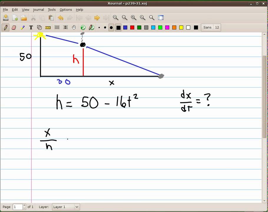 shadow of a falling ball 31 related rate youtube related rates light pole